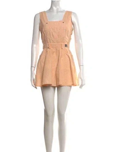 Pre-owned Versace Jeans Couture Vintage 1990's Jumpsuit In Orange/white
