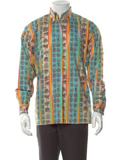 Pre-owned Versace Jeans Couture Vintage 1990's Shirt In Blue