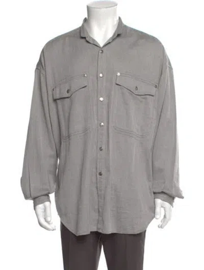 Pre-owned Versace Jeans Couture Vintage 1990's Shirt In Gray