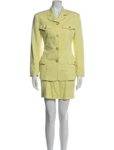Pre-owned Versace Jeans Couture Vintage 1990's Skirt Suit In Yellow