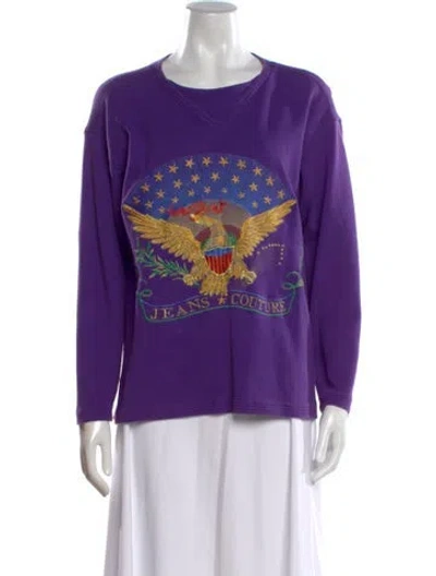 Pre-owned Versace Jeans Couture Vintage 1990's Sweatshirt In Purple