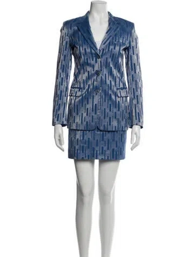 Pre-owned Versace Jeans Couture Vintage 1999 Skirt Set In Blue