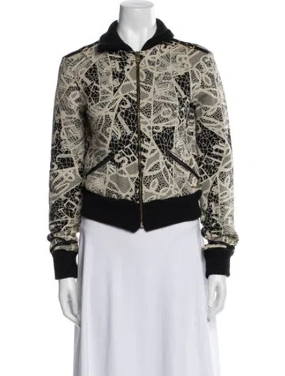 Pre-owned Versace Jeans Couture Vintage 2000's Bomber Jacket In Neutral