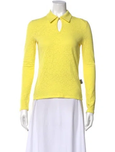 Pre-owned Versace Jeans Couture Vintage 2000's Polo In Yellow