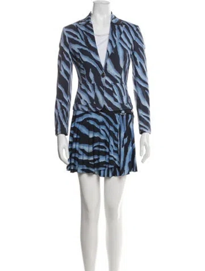 Pre-owned Versace Jeans Couture Vintage 2000's Skirt Suit In Blue