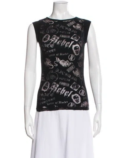 Pre-owned Versace Jeans Couture Vintage 2000's Top In Black