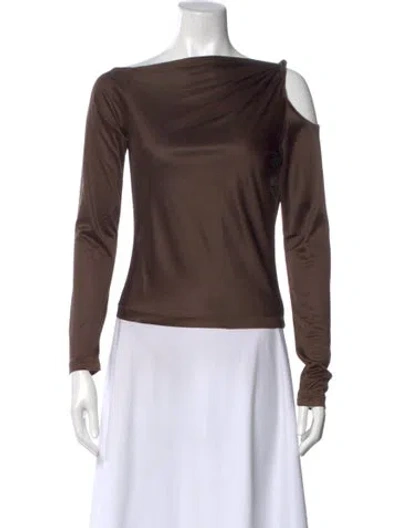 Pre-owned Versace Jeans Couture Vintage 2000's Top In Brown