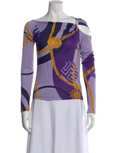 Pre-owned Versace Jeans Couture Vintage 2000's Top In Purple