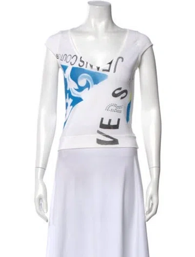 Pre-owned Versace Jeans Couture Vintage 2000's T-shirt In White