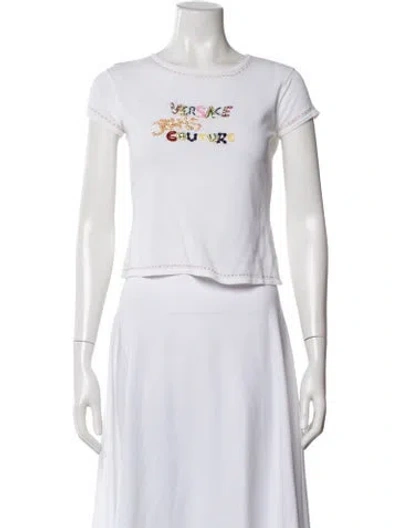 Pre-owned Versace Jeans Couture Vintage 2000's T-shirt In White