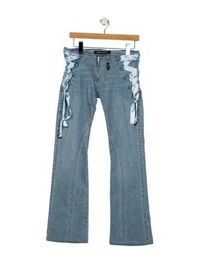 Pre-owned Versace Jeans Couture Vintage 2004 Wide Leg Jeans In Blue