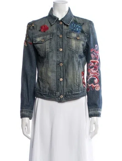 Pre-owned Versace Jeans Couture Vintage 2005 Denim Jacket In Blue