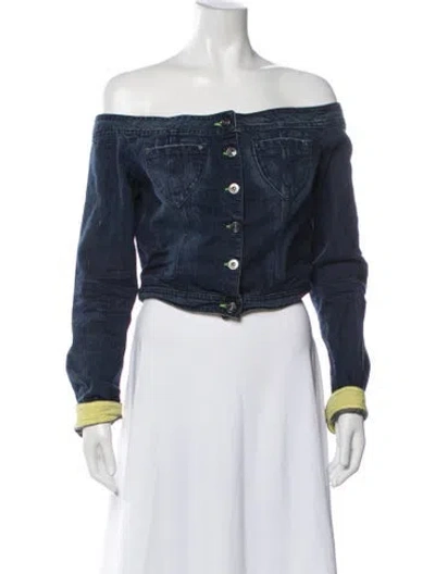 Pre-owned Versace Jeans Couture Vintage 2005 Denim Jacket In Blue