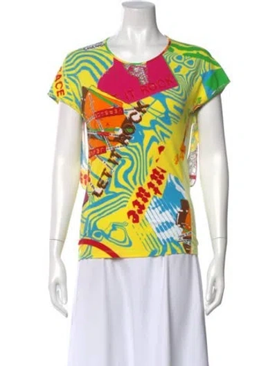 Pre-owned Versace Jeans Couture Vintage 2005 T-shirt In Yellow