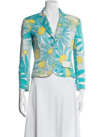 Pre-owned Versace Jeans Couture Vintage 2006 Blazer In Blue/yellow