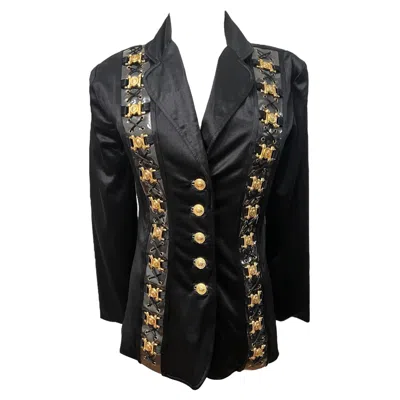 Pre-owned Versace Jeans Couture Vintage Bondage Medallion Jacket In Black