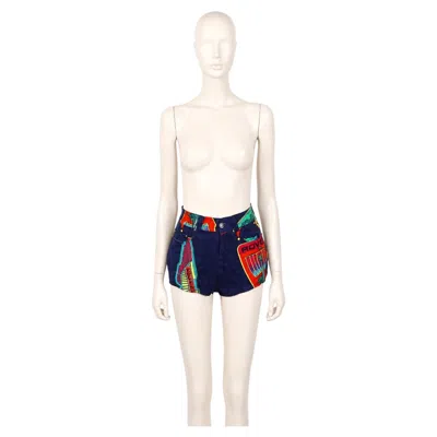 Pre-owned Versace Jeans Couture Vintage Car Brands Logos Shorts In Beige