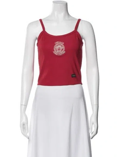 Pre-owned Versace Jeans Couture Vintage Graphic Print Top In Red