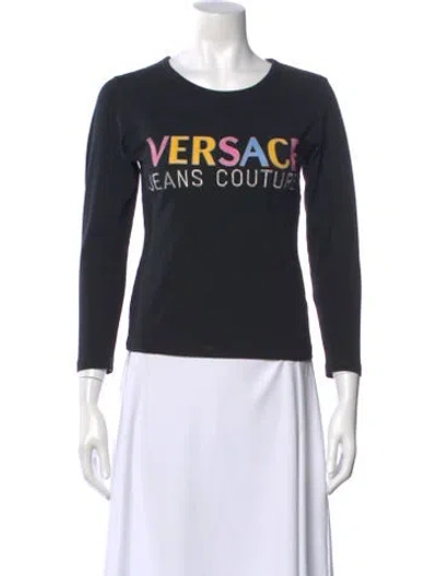 Pre-owned Versace Jeans Couture Vintage Graphic Print T-shirt In Black