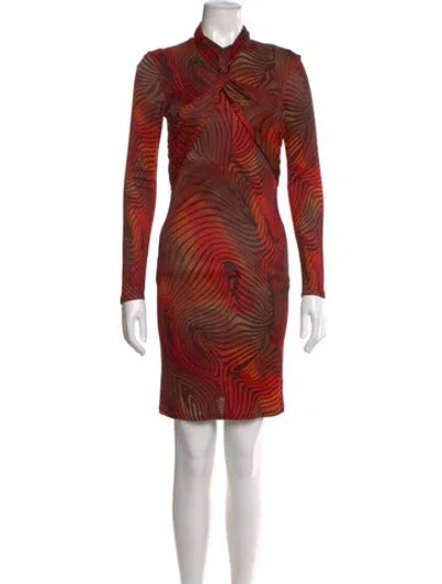 Pre-owned Versace Jeans Couture Vintage Knee-length Dress In Brown
