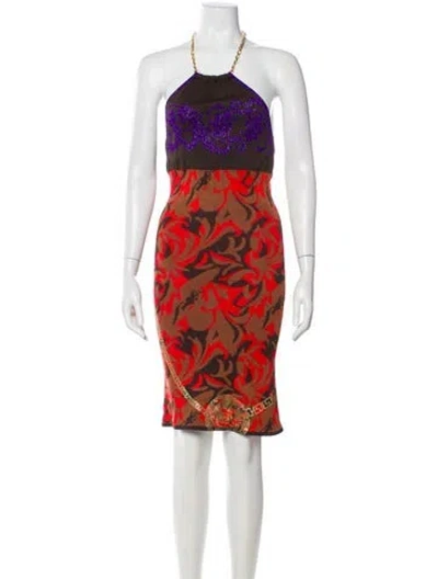 Pre-owned Versace Jeans Couture Vintage Knee-length Dress In Multi
