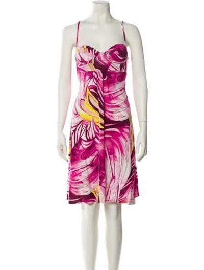 Pre-owned Versace Jeans Couture Vintage Knee-length Dress In Pink