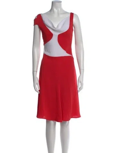 Pre-owned Versace Jeans Couture Vintage Knee-length Dress In Red