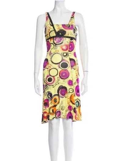Pre-owned Versace Jeans Couture Vintage Knee-length Dress In Yellow