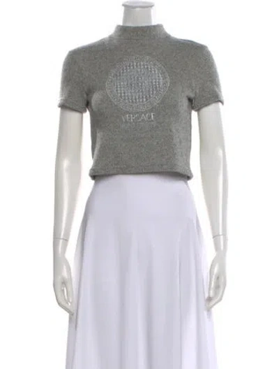 Pre-owned Versace Jeans Couture Vintage Late 1990's - Early 2000's Crop Top In Gray