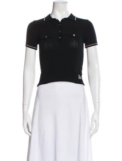 Pre-owned Versace Jeans Couture Vintage Late 1990's - Early 2000's Polo In Black