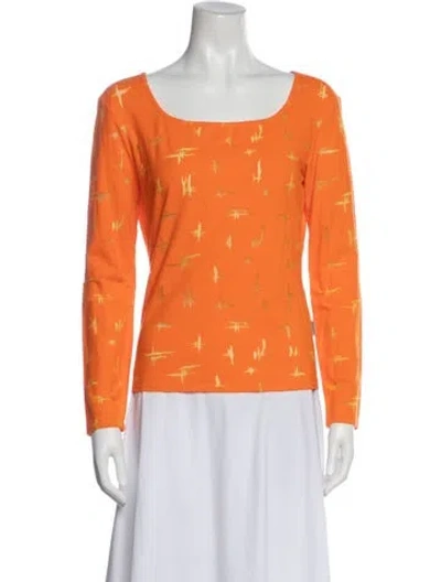 Pre-owned Versace Jeans Couture Vintage Late 1990's - Early 2000's Top In Orange