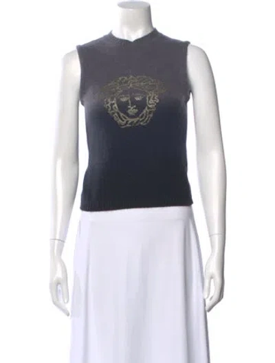 Pre-owned Versace Jeans Couture Vintage Late 2000's - Early 2010's Sweater In Gray