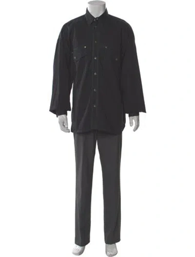 Pre-owned Versace Jeans Couture Vintage Long Sleeve Shirt In Blue
