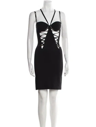 Pre-owned Versace Jeans Couture Vintage Mini Dress In Black