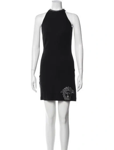 Pre-owned Versace Jeans Couture Vintage Mini Dress In Black