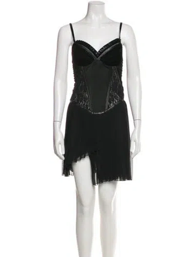 Pre-owned Versace Jeans Couture Vintage Mini Dress In Black