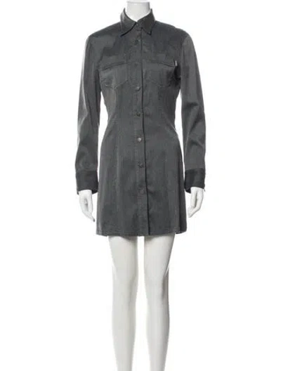 Pre-owned Versace Jeans Couture Vintage Mini Dress In Gray