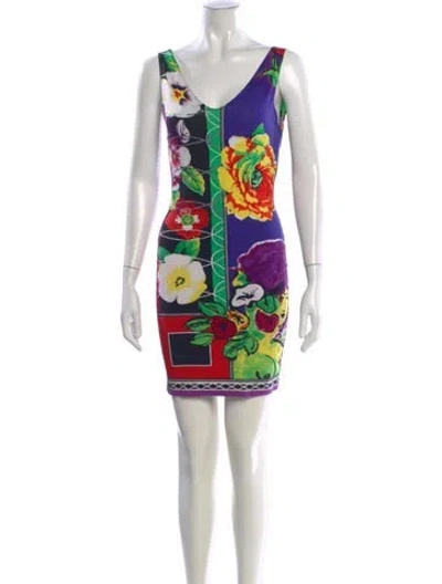 Pre-owned Versace Jeans Couture Vintage Mini Dress In Multi