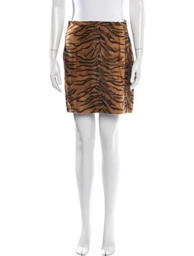 Pre-owned Versace Jeans Couture Vintage Mini Skirt In Black/brown