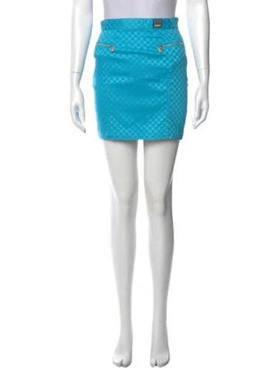 Pre-owned Versace Jeans Couture Vintage Mini Skirt In Blue