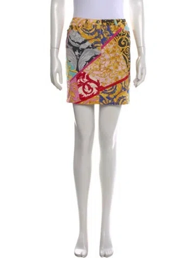 Pre-owned Versace Jeans Couture Vintage Mini Skirt In Gold