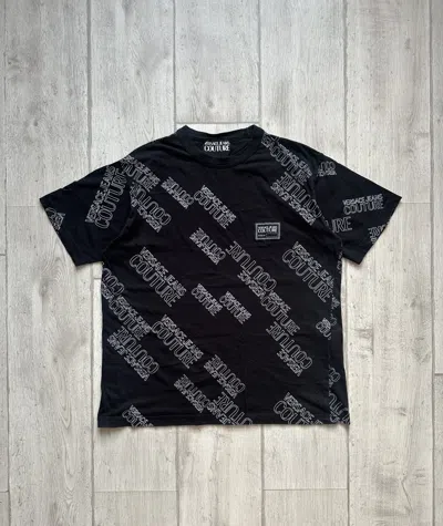 Pre-owned Versace Jeans Couture Vintage Monogram Tee In Black