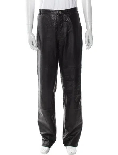 Pre-owned Versace Jeans Couture Vintage Moto Pants In Black