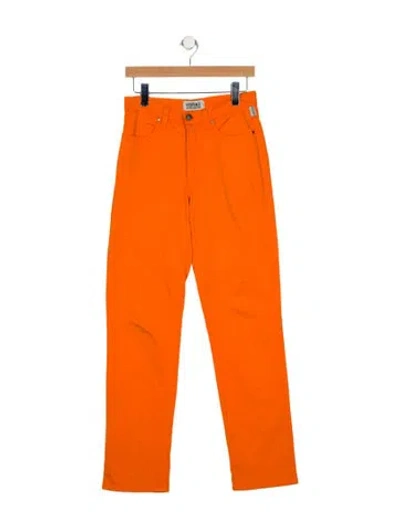 Pre-owned Versace Jeans Couture Vintage Straight Leg Jeans In Orange