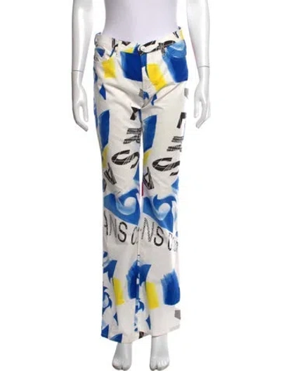 Pre-owned Versace Jeans Couture Vintage Straight Leg Pants In White