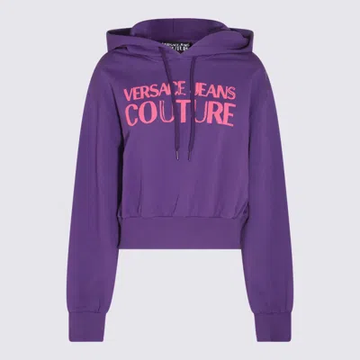 Versace Jeans Couture Violet Cotton Sweatshirt In Purple