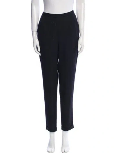 Pre-owned Versace Jeans Couture Virgin Wool Straight Leg Pants In Blue