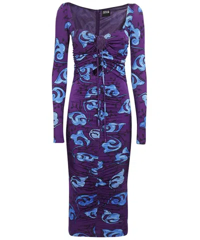 Versace Jeans Couture Viscose Blend Dress In Purple