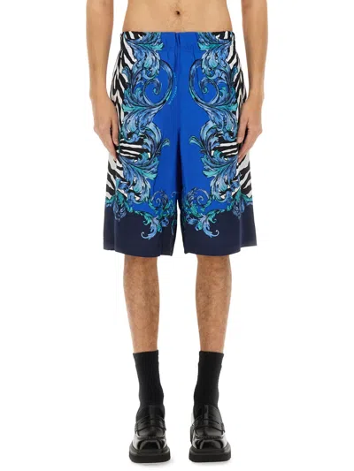 Versace Jeans Couture Viscose Shorts In Multi