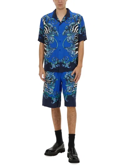 Versace Jeans Couture Viscose Shorts In Multi